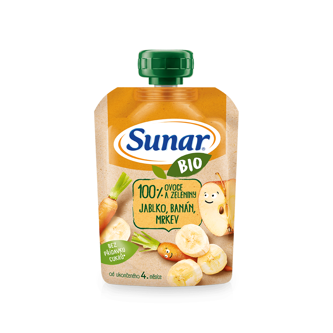 100% ovoce a zeleniny jablko, banán, mrkev